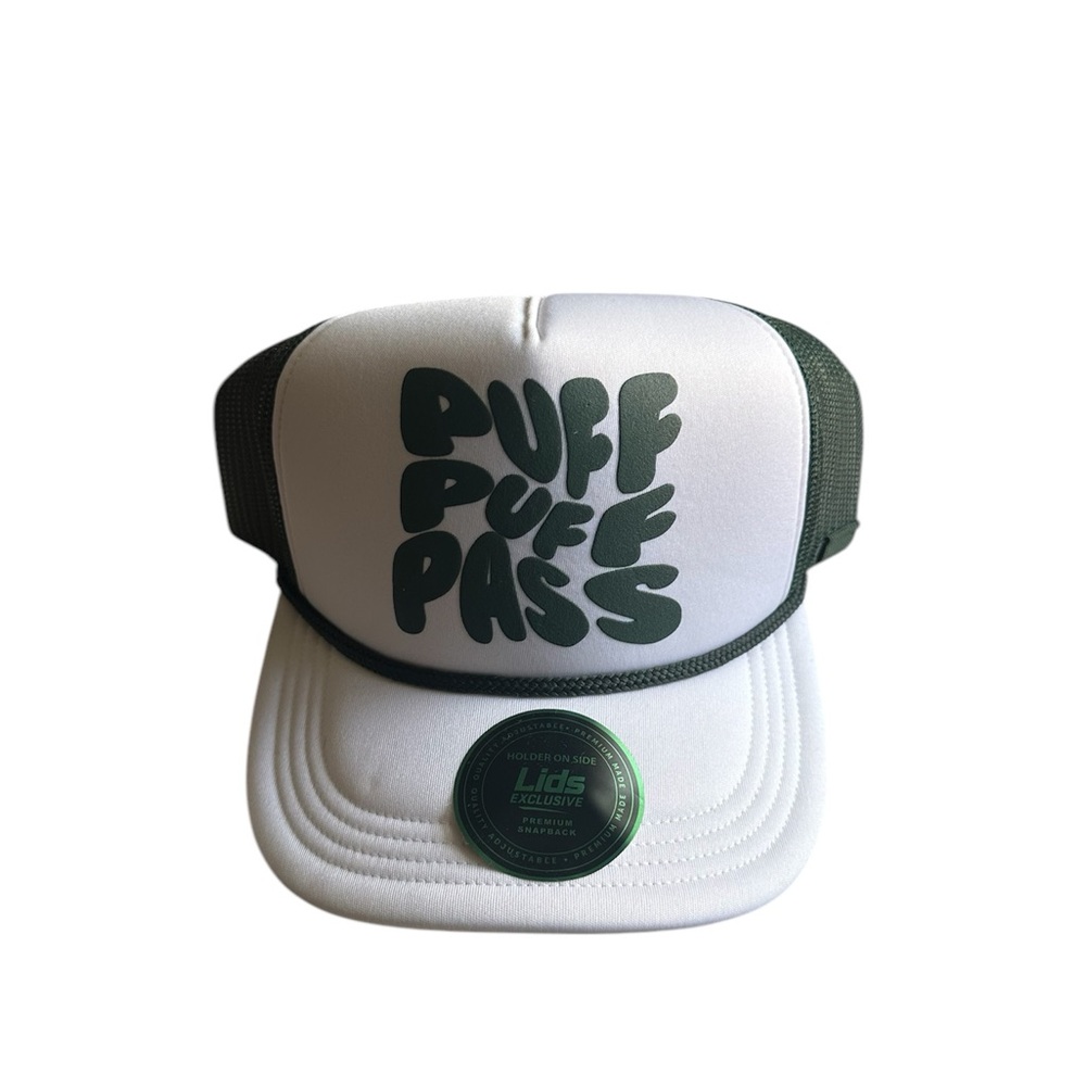 Lids Green & White Puff Puff Pass SnapBack OS NWOT